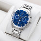 Luxury OBLVLO IM MUT-MP Men's Vintage Blue Dial & Moon Phase Style Automatic Watch