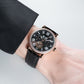 OBLVLO YM Black Dial & Rose Gold Luxury Multi-Function Tourbillon style Month/Week/Date Automatic Watches