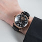 OBLVLO YM Black Dial & Rose Gold Luxury Multi-Function Tourbillon style Month/Week/Date Automatic Watches