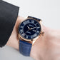OBLVLO GC-SIM 41mm Rose Gold & Blue Dial Men's Fashion Roman Numeral Classic Automatic Mechanical Wristwatch with Day Date