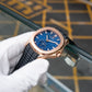 OBLVLO FM-SL-DD-D - Blue 39mm Moonphase Dial & Rose Gold Sqaure Case Automatic Dress Watch for men