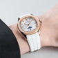 OBLVLO FM-SL-DD-D Rose Gold 39mm Square & White Dial Automatic Moonphase Business Wrist Watches