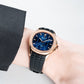 OBLVLO FM-SL-DD-D - Blue 39mm Moonphase Dial & Rose Gold Sqaure Case Automatic Dress Watch for men