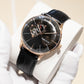 40mm Automatic Mens Watch With Black Partial Skeleton Dial & Black Band By OBLVLO NW Series