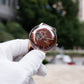 OBLVLO NW Series: Sienna Color Partial Skeleton Dial & 40mm Rose Gold Case Automatic Skeleton Brown Leather Strap Mens Watch