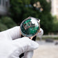 40mm Rose Gold Mens Automatic Watch With Green Partial Skeleton Dial & Black Leather Band By OBLVLO NW Series