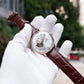40mm Rose Gold Automatic Mens Watch With White Partial Skeleton Dial By OBLVLO NW Series