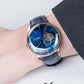 OBLVLO NW Series 40mm Rose Gold Case & Blue Partial Skeleton Dial Automatic Watch For Men's