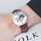40mm Rose Gold Automatic Mens Watch With White Partial Skeleton Dial By OBLVLO NW Series