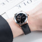 40mm Automatic Mens Watch With Black Partial Skeleton Dial & Black Band By OBLVLO NW Series