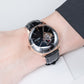 40mm Automatic Mens Watch With Black Partial Skeleton Dial & Black Band By OBLVLO NW Series