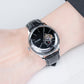 40mm Automatic Mens Watch With Black Partial Skeleton Dial & Black Band By OBLVLO NW Series