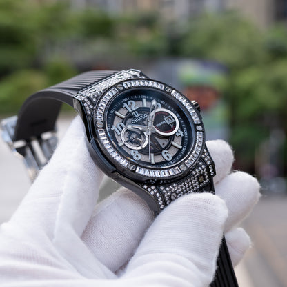 OBLVLO HM-GT - Men's Classic All Black Case & Dial with Date Miyato Automatic Movement Waterproof Watch