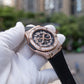 OBLVLO HM-GT - Montre Automatique Homme Miyato Boîtier Or Rose avec Date Lumineuse Montre-bracelet Tendance