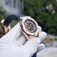 Rose Gold OBLVLO HM-GT Analog Miyato Automatic Waterproof Watches for Mens with Rubber Strap Luminous Easy Reader Dial