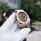 OBLVLO HM-GT - Mens Rose Gold Case Miyato Automatic Watch for Men with Date Luminous Fashion Wristwatch