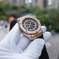 OBLVLO HM-GT - Mens Rose Gold Case Miyato Automatic Watch for Men with Date Luminous Fashion Wristwatch