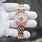OBLVLO CW Rose Gold Women's Fashion Casual Dress Skeleton Dial Automatic Mechanical Watch
