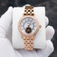 OBLVLO CW Rose Gold Women's Fashion Casual Dress Skeleton Dial Automatic Mechanical Watch