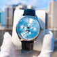OBLVLO WM 41mm Ice Blue Multi-function Automatic Watch - Luxury Day Date/Moonphase Watch For Mens