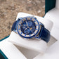 Best Affordable Luxury Blue Zirconia Bezel & Dial Men Moon Phase Style Dress Watch - OBLVLO GCM-MUT