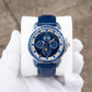 Best Affordable Luxury Blue Zirconia Bezel & Dial Men Moon Phase Style Dress Watch - OBLVLO GCM-MUT