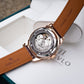 OBLVLO GCM-MUT Rose Gold Case - Affordable White Zirconia Bezel & Brown Dial Moon Phase Style Date Casual Watch for Men's