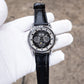 OBLVLO GCM-MUT - Men's Luxury Black Zirconia Bezel & Dial Multifunction Moon Phase Style Automatic Mechanical Watch