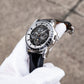 OBLVLO GCM-MUT - Men's Luxury Black Zirconia Bezel & Dial Multifunction Moon Phase Style Automatic Mechanical Watch