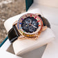 Affordable 41mm Rose Gold OBLVLO GCM-MUT - Luxury Rainbow Zirconia Bezel Automatic Watch