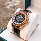 Affordable 41mm Rose Gold OBLVLO GCM-MUT - Luxury Rainbow Zirconia Bezel Automatic Watch