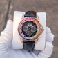 Affordable 41mm Rose Gold OBLVLO GCM-MUT - Luxury Rainbow Zirconia Bezel Automatic Watch