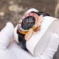 Affordable 41mm Rose Gold OBLVLO GCM-MUT - Luxury Rainbow Zirconia Bezel Automatic Watch