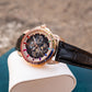 Affordable 41mm Rose Gold OBLVLO GCM-MUT - Luxury Rainbow Zirconia Bezel Automatic Watch