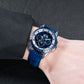 Best Affordable Luxury Blue Zirconia Bezel & Dial Men Moon Phase Style Dress Watch - OBLVLO GCM-MUT