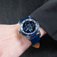 Best Affordable Luxury Blue Zirconia Bezel & Dial Men Moon Phase Style Dress Watch - OBLVLO GCM-MUT