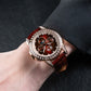 OBLVLO GCM-MUT Rose Gold Case - Affordable White Zirconia Bezel & Brown Dial Moon Phase Style Date Casual Watch for Men's