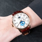 OBLVLO AM-FG Rose Gold 41mm White Multi-Function Dial Design - Week and Month and Date and 24 Hours Business Watches