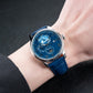 OBLVLO AM-FG Men's 41mm Automatic Watch - Luxury Blue Dial Moon Phase/Week/Date Dress Watch
