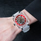 OBLVLO BRM Series - High Quality Red Dial & Full Sapphire Square Case Skeleton Automatic Watch