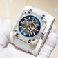 Affordable Luxury OBLVLO BRM Series - Men's Full Sapphire Blue Skeleton Automatic Mechanical Watch