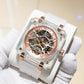 High Quality Full Sapphire Square Case Skeleton Automatic Watch For Men's - OBLVLO BRM Series Rose Gold Dial