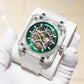 Affordable Luxury OBLVLO BRM Series Green Dial & Full Sapphire Square Case Skeleton Automatic Watch