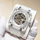 Affordable Luxury OBLVLO BRM Series Silver Dial & New Creative Full Sapphire Square Skeleton Automatic Watches