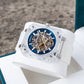 Affordable Luxury OBLVLO BRM Series - Men's Full Sapphire Blue Skeleton Automatic Mechanical Watch