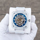 Affordable Luxury OBLVLO BRM Series - Men's Full Sapphire Blue Skeleton Automatic Mechanical Watch
