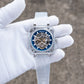 Affordable Luxury OBLVLO BRM Series - Men's Full Sapphire Blue Skeleton Automatic Mechanical Watch