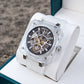 OBLVLO BRM Series - Black Dial & Full Sapphire Square Case Skeleton Mechanical Watch For Men's