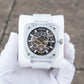 OBLVLO BRM Series - Black Dial & Full Sapphire Square Case Skeleton Mechanical Watch For Men's