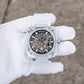 OBLVLO BRM Series - Black Dial & Full Sapphire Square Case Skeleton Mechanical Watch For Men's